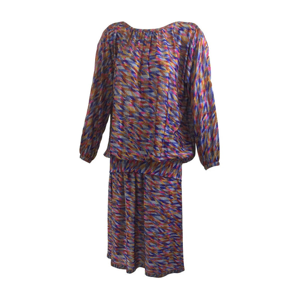 Vintage Missoni Metallic Silk Jersey Top and Skirt Set