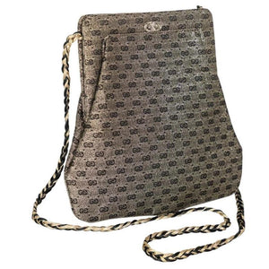 Vintage Gucci Metallic Gold Black Evening Bag