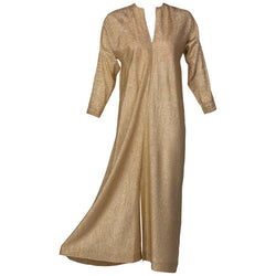 Halston Metallic Gold Caftan dress, 1970s Basha Gold Halston Metallic Gold Caftan dress, 1970s Basha Gold