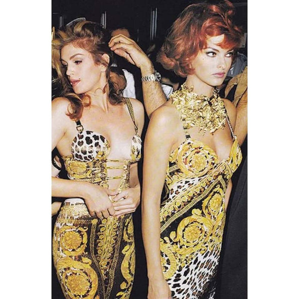 Versace Animalier Barocco Print Swimsuit & Cover Up Top