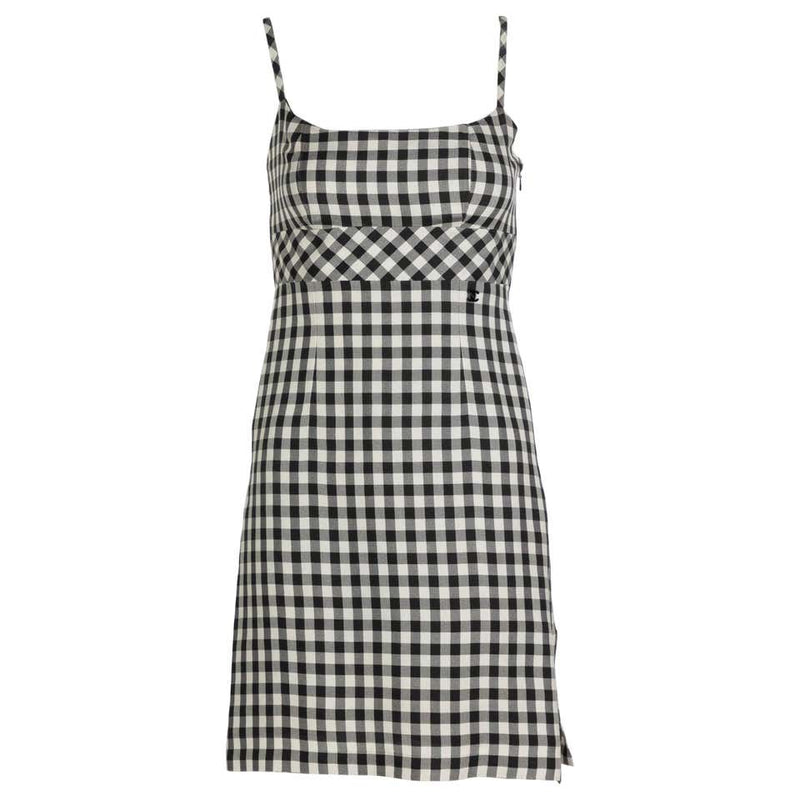 Vintage Chanel Black White Silk Gingham Dress – Basha Gold Vintage Chanel Black White Silk Gingham Dress – Basha Gold