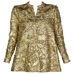 Pauline Trigère Gold Jewel Buttons Evening Jacket