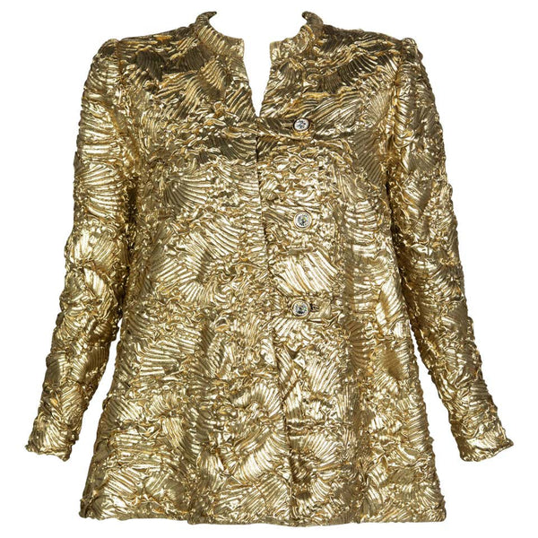 Pauline Trigère Gold Jewel Buttons Evening Jacket