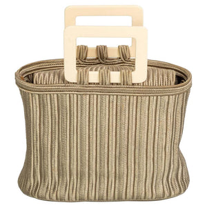 Yves Saint Laurent Champagne Ivory Top Handle Passementerie Bag YSL, 1990s