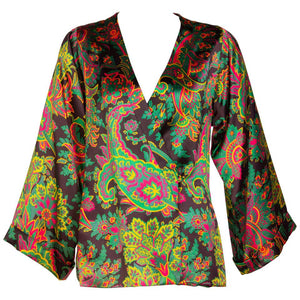 Yves Saint Laurent Psychedelic Paisley Silk Kimono Jacket YSL, 1967
