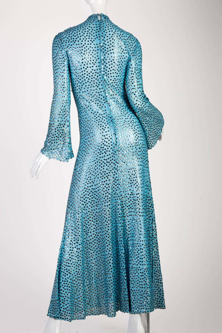 Mollie Parnis Boutique Sequin Maxi Dress