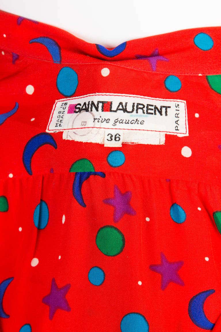 Saint Laurent Moon and Stars Blouse YSL
