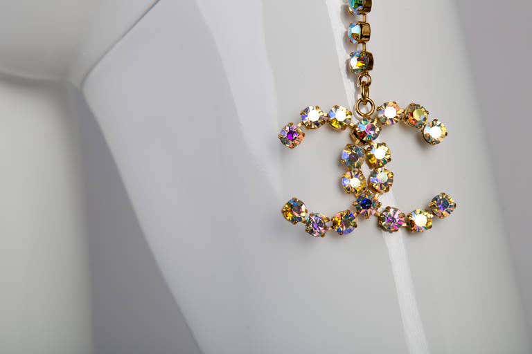 1990s Chanel Runway Dazzling Aurora Borealis Crystal Belt 1994 Documented