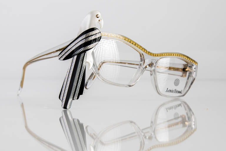 1980s Louis Feraud Yellow & Black Parrot Frames for Glasses & Sunglasses