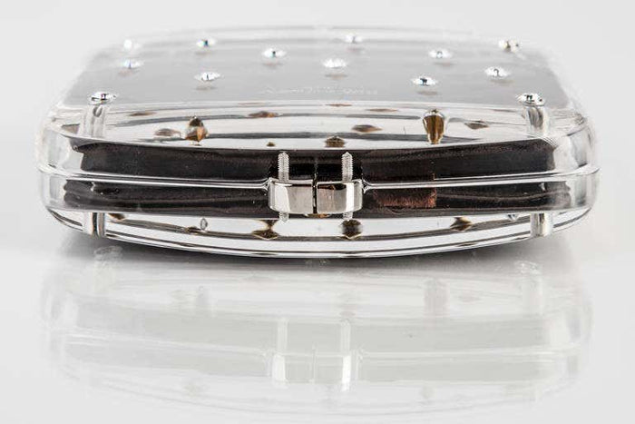 saint laurent clear cigarette case Yves Saint Laurent Lucite and Crystal Clutch & Cigarette Case Tom Ford –  Basha Gold