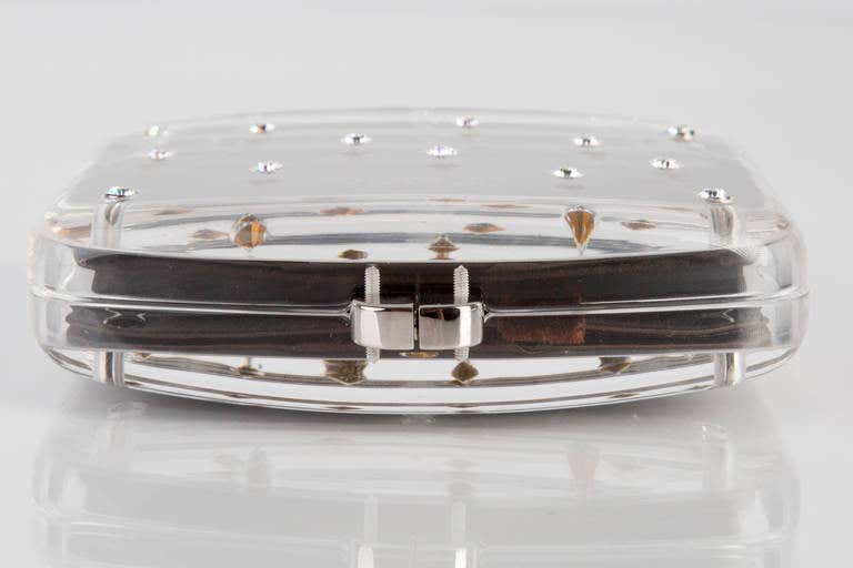 Yves Saint Laurent Lucite and Crystal Clutch & Cigarette Case Tom Ford Era YSL