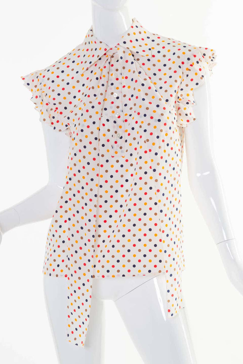 Saint Laurent Vintage Polka Dot Blouse YSL
