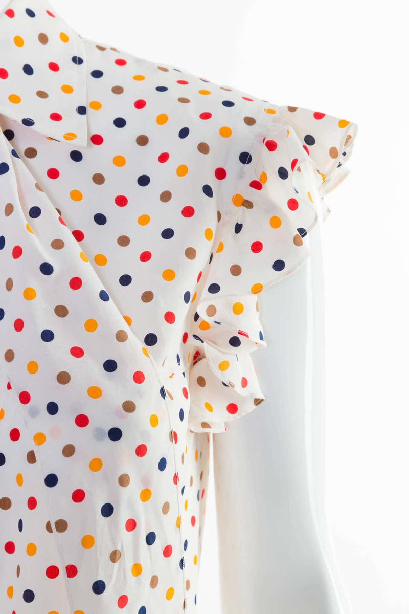 Saint Laurent Vintage Polka Dot Blouse YSL
