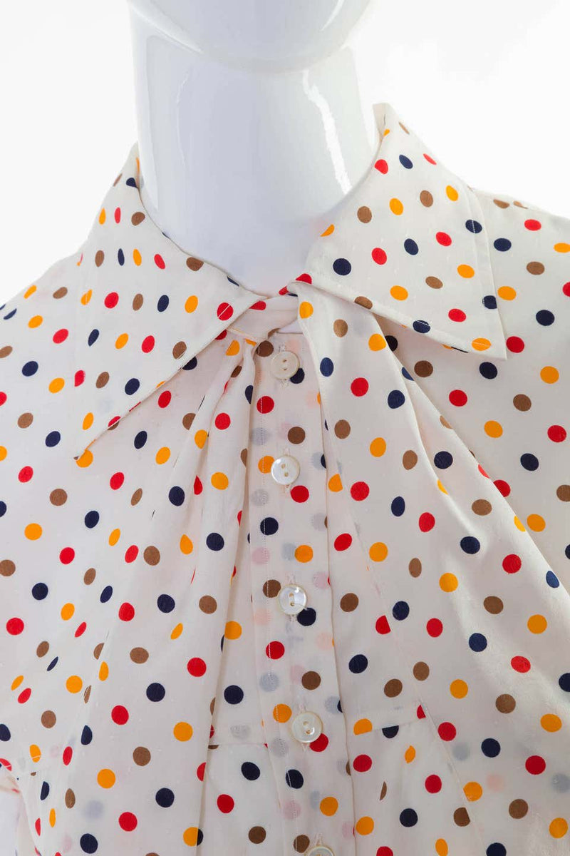 Saint Laurent Vintage Polka Dot Blouse YSL