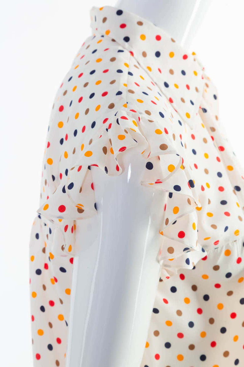 Saint Laurent Vintage Polka Dot Blouse YSL