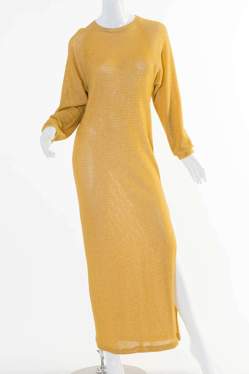 Vintage Bill Blass Gold Column Dress