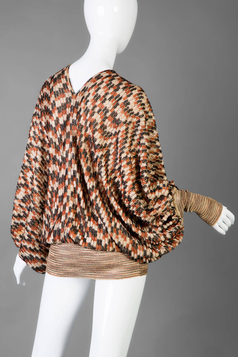 1970s Missoni Multicolor Metallic Knit Top