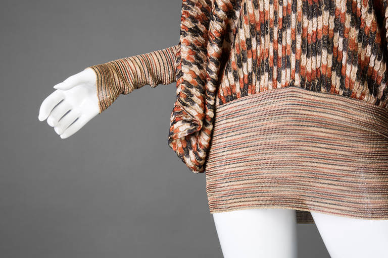 1970s Missoni Multicolor Metallic Knit Top