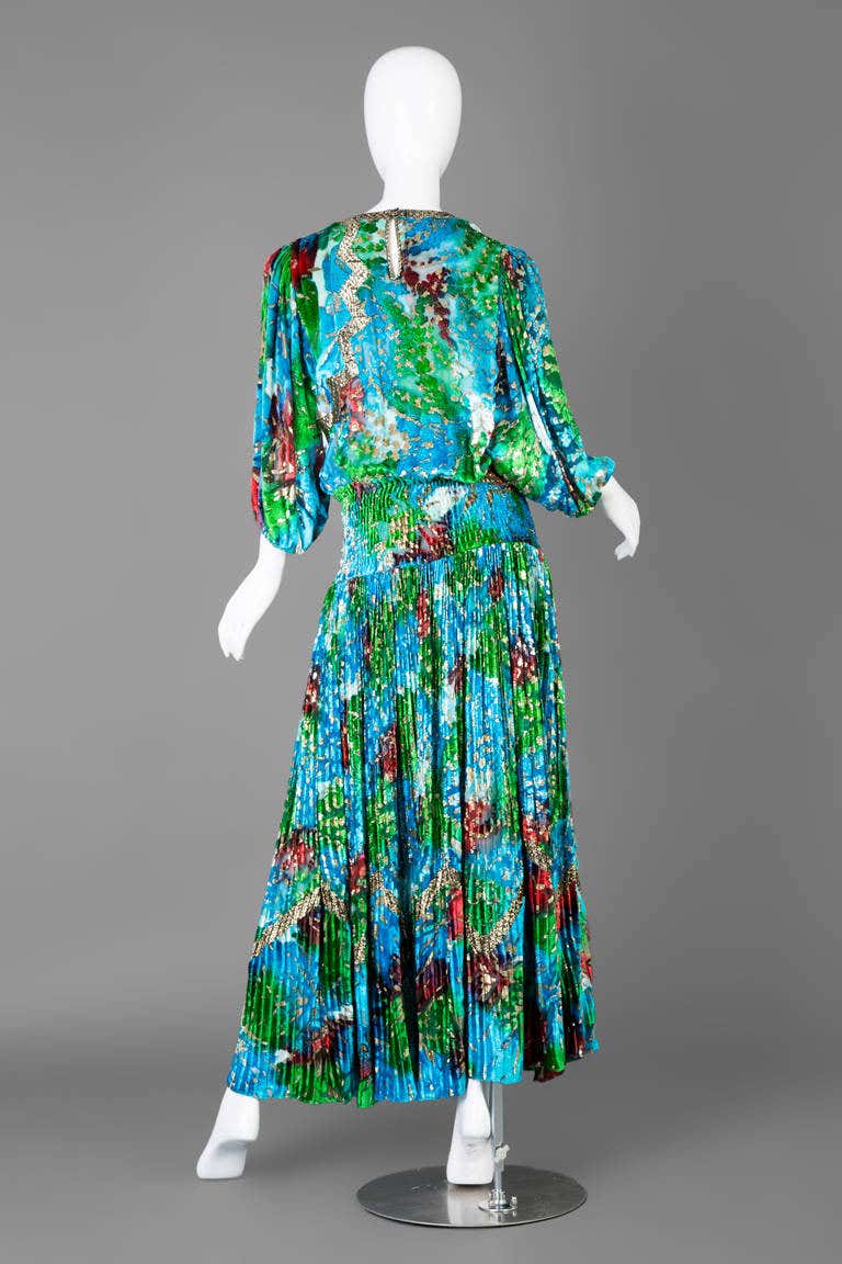 Silk velvet maxi dress