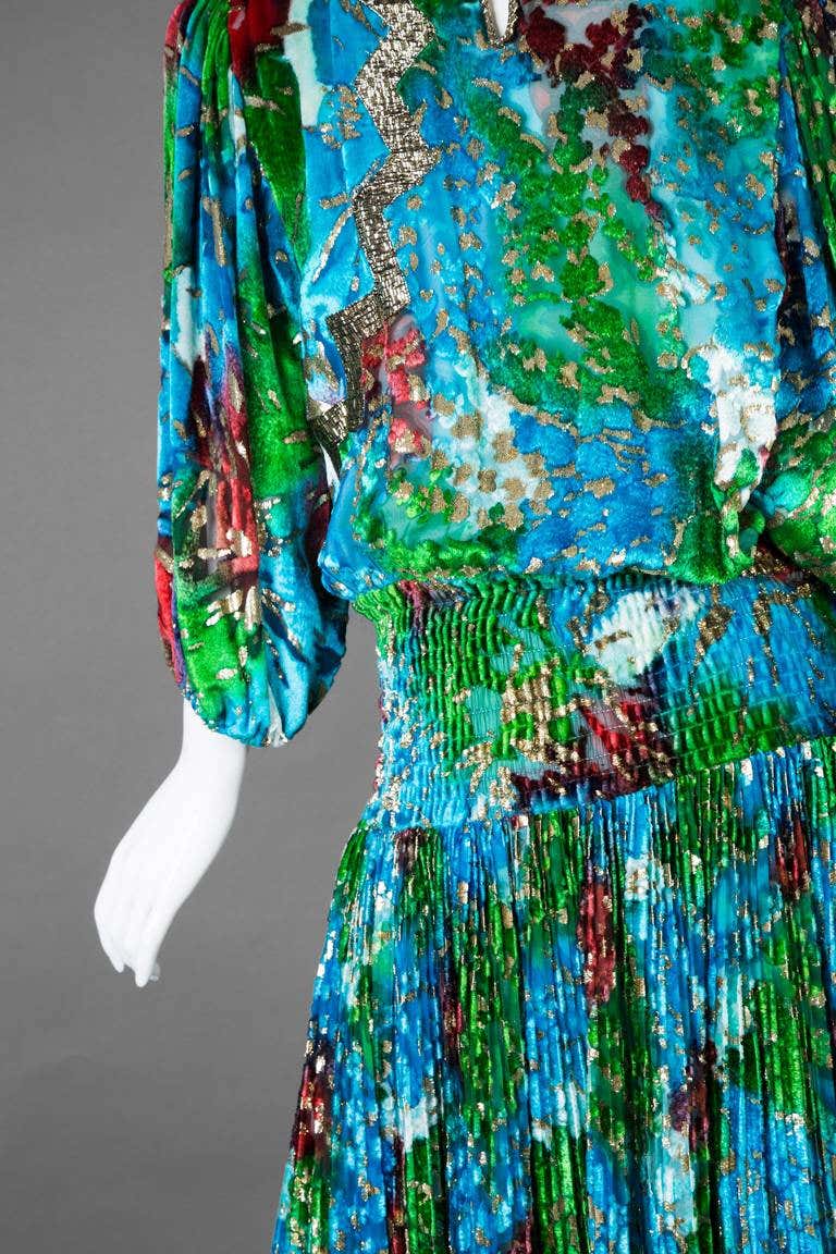 Silk velvet maxi dress