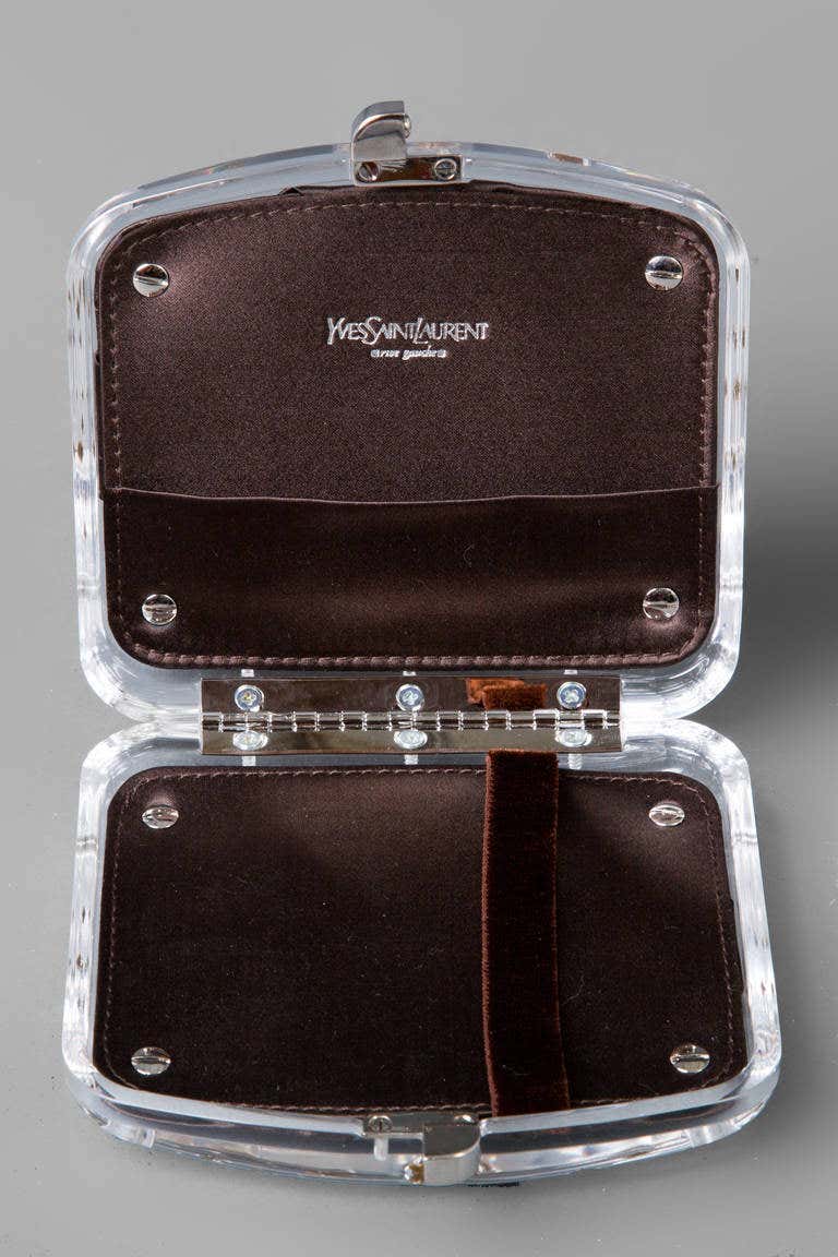 Yves Saint Laurent Lucite and Crystal Clutch & Cigarette Case Tom Ford Era YSL