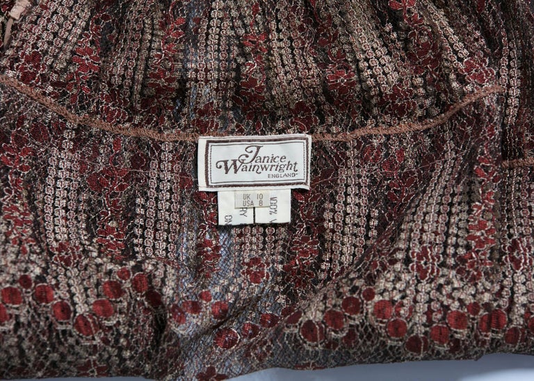 1970s Janice Wainwright Metallic Embroidered Lace Jacket