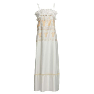 1970s Zandra Rhodes Silky Satin Screen Print Pleats & Bows Lingerie Slip Dress