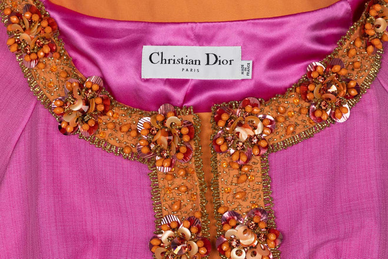 Christian Dior Pink Beaded Cropped Jacket Top Demi Couture Resort 2009