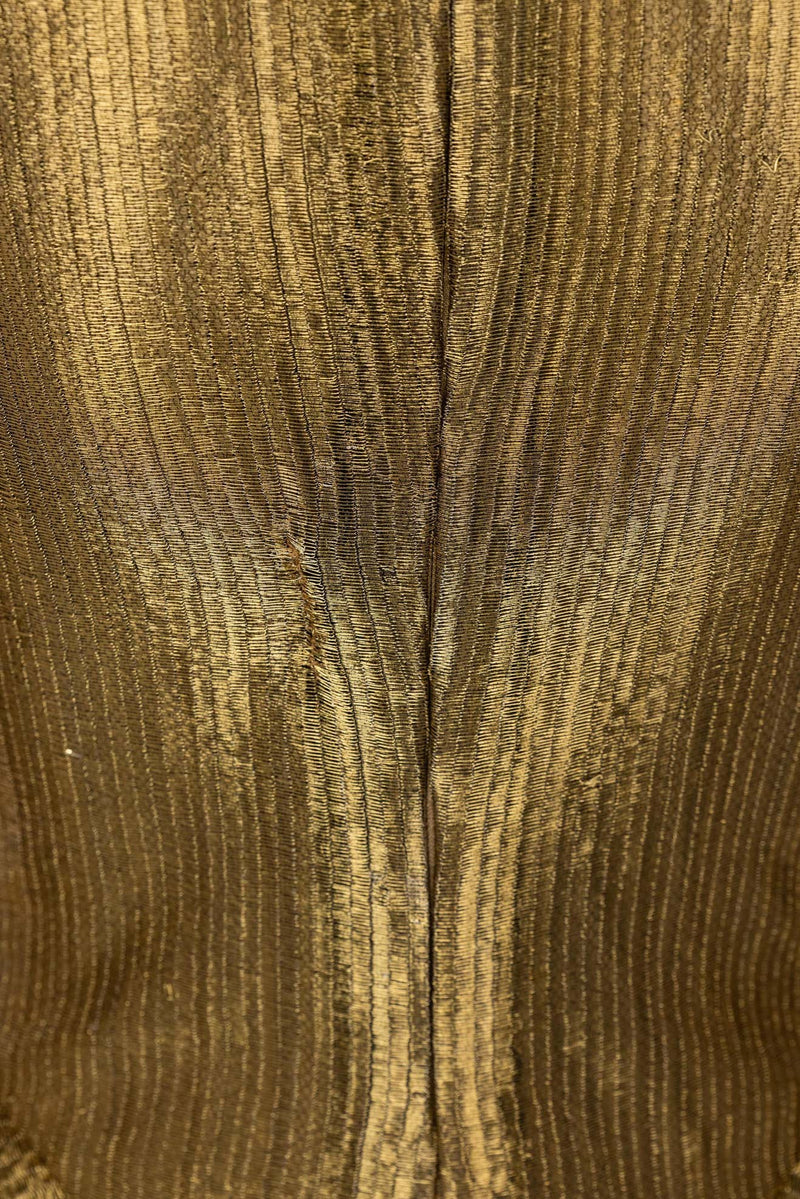 Bill Blass Gold Metal Fishtail Column Maxi Dress, 1980s
