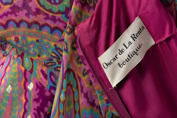 Oscar de La Renta Paisley Print Palazzo Jumpsuit, 1970s