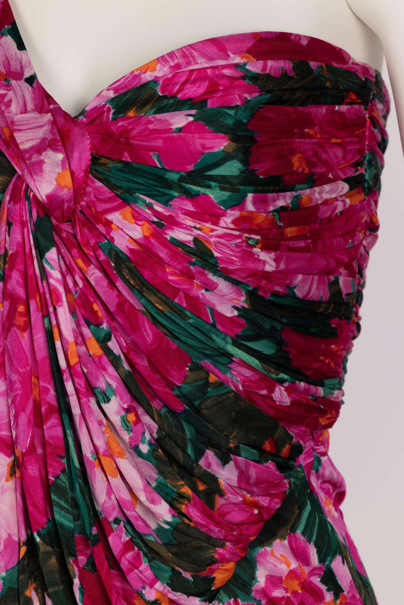 Balenciaga Nicolas Ghesquière Floral Silk One Shoulder Top Spring 2008