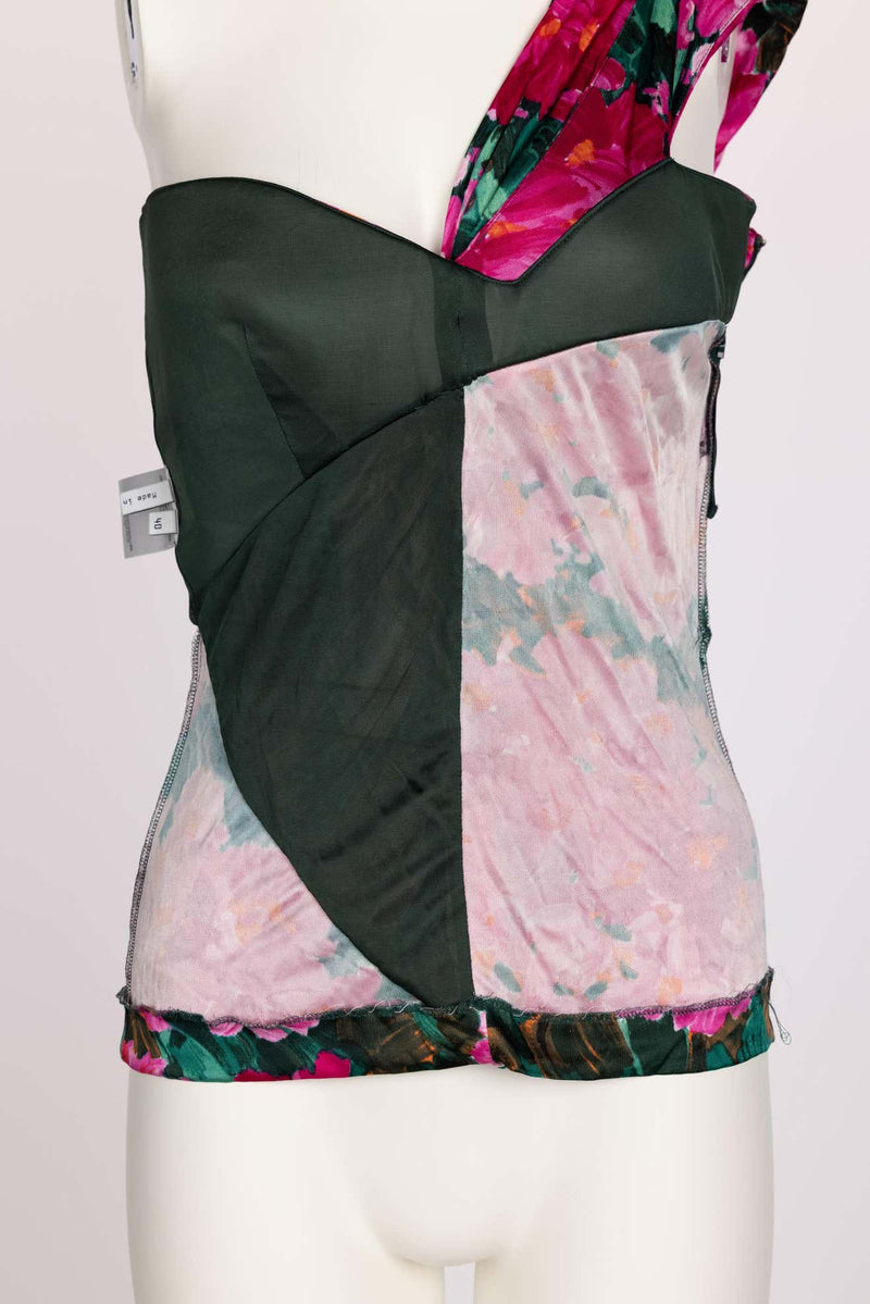 Balenciaga Nicolas Ghesquière Floral Silk One Shoulder Top Spring 2008