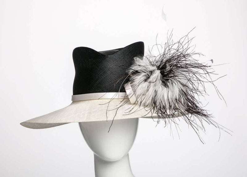 1960s Yves Saint Laurent YSL Sculpted Ivory Felt Fedora Hat For