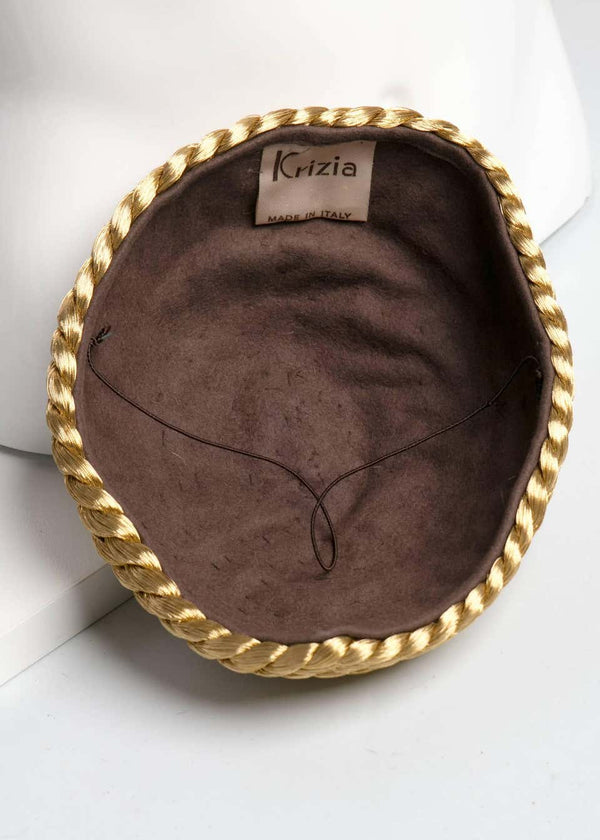1980s Krizia Coiled Gold Rope Hat