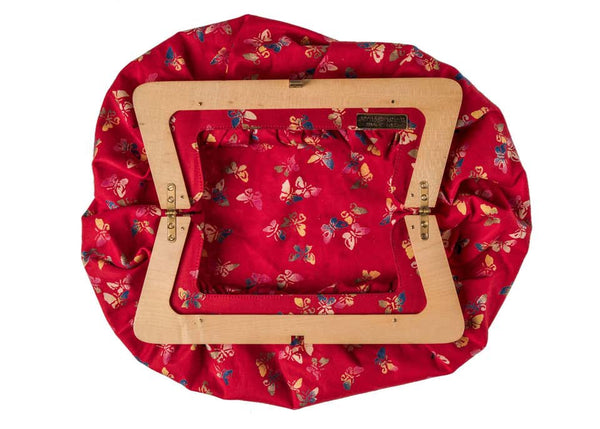 Bottega Veneta Vintage Red Butterfly Print Wood Frame Clutch