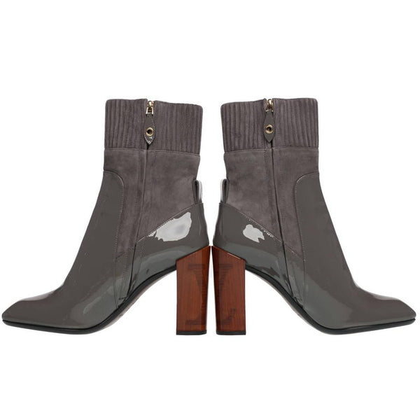 Louis Vuitton Brand New in Box Gray Suede and Patent Leather Boots, 2015/2016