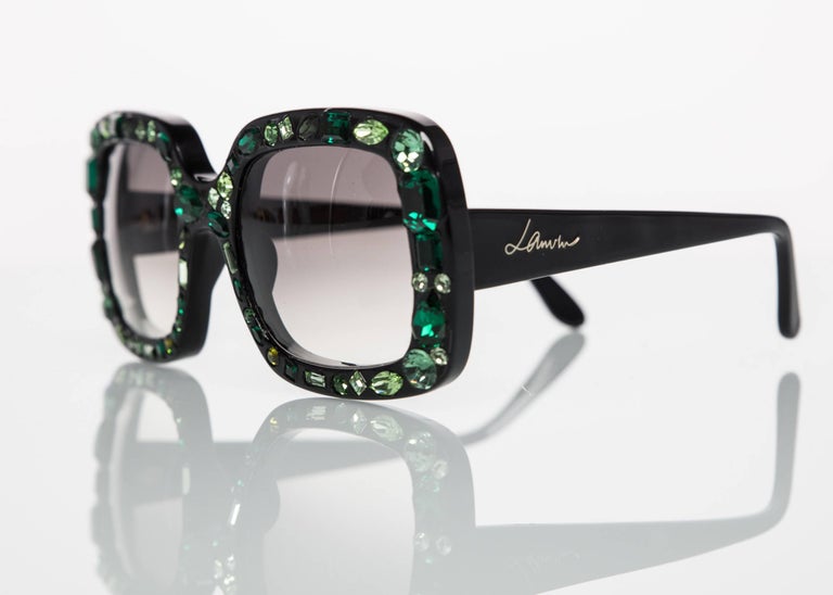 2009 Lanvin Emerald Jeweled Sunglasses