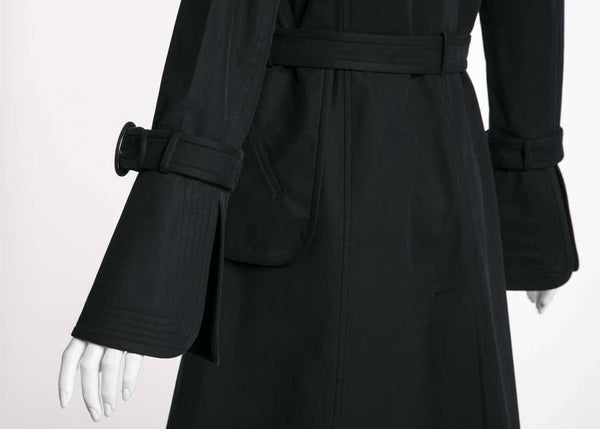Martin Grant Classic Black Belted Trench Coat