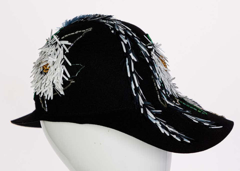 Lanvin Alber Elbaz Embellished Black Felt Hat, 2015