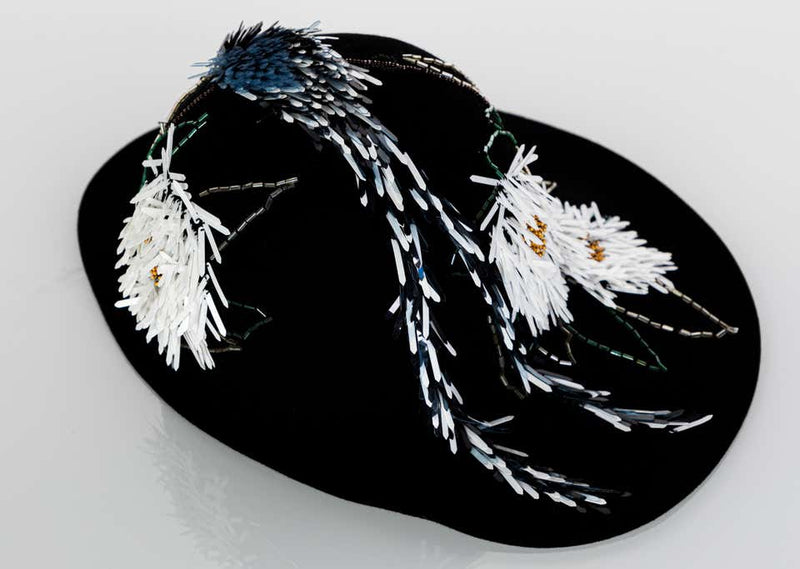 Lanvin Alber Elbaz Embellished Black Felt Hat, 2015