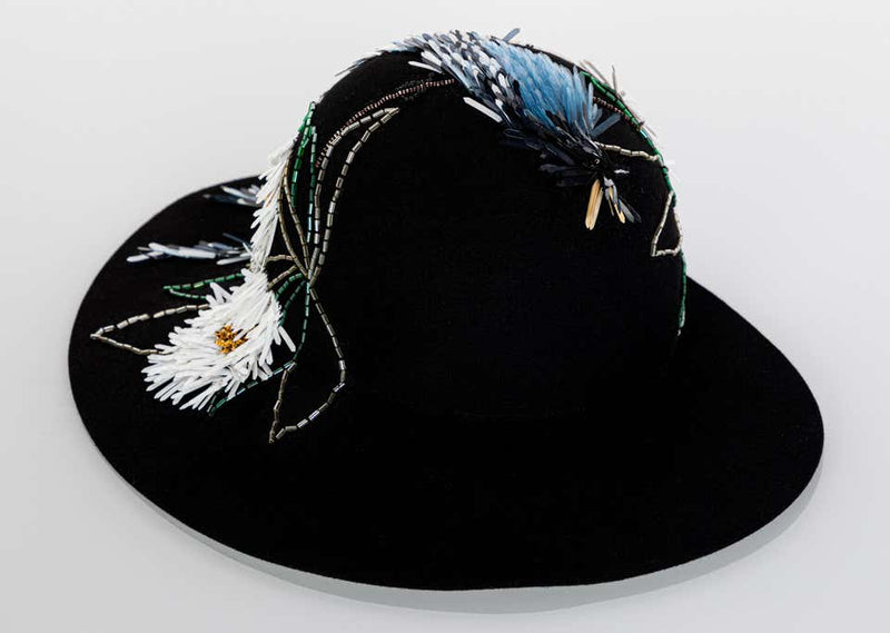 Lanvin Alber Elbaz Embellished Black Felt Hat, 2015