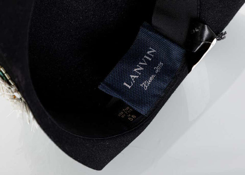 Lanvin Alber Elbaz Embellished Black Felt Hat, 2015