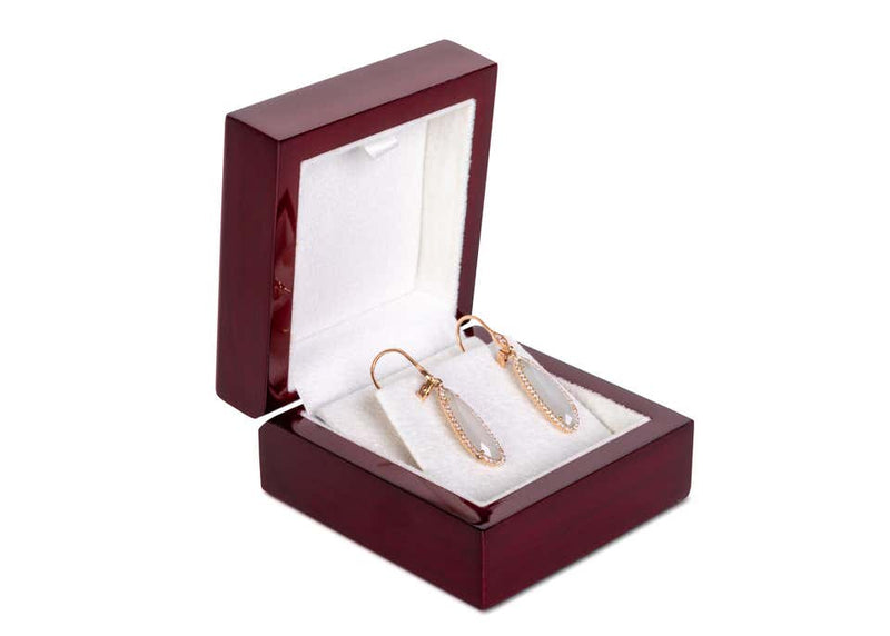 Meira T Chalcedony Rose Gold and Diamond Drop Earrings