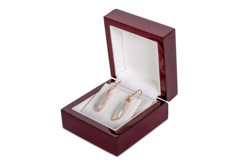 Meira T Chalcedony Rose Gold and Diamond Drop Earrings