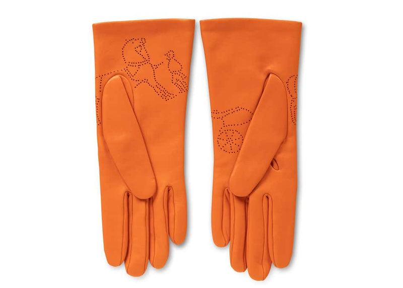 Hermès 175th Anniversary Femme Astuce Orange Gloves New in Box Size 7