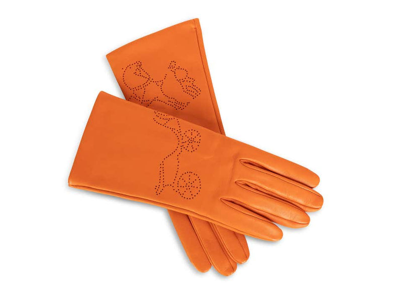 Hermès 175th Anniversary Femme Astuce Orange Gloves New in Box Size 7