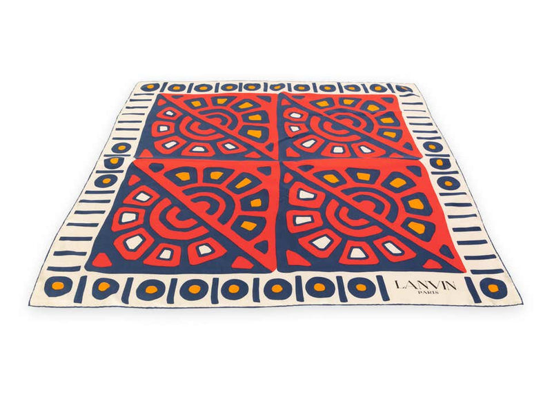 Lanvin Silk Printed Scarf, 1970s