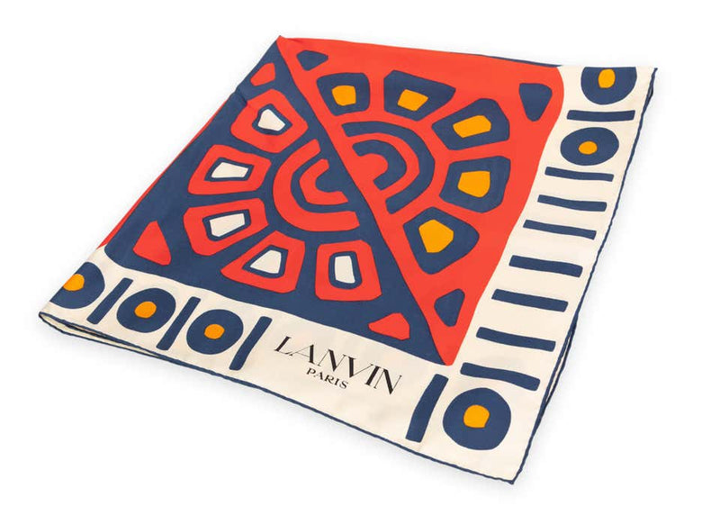 Lanvin Silk Printed Scarf, 1970s