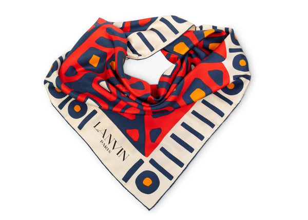 Lanvin Silk Printed Scarf, 1970s