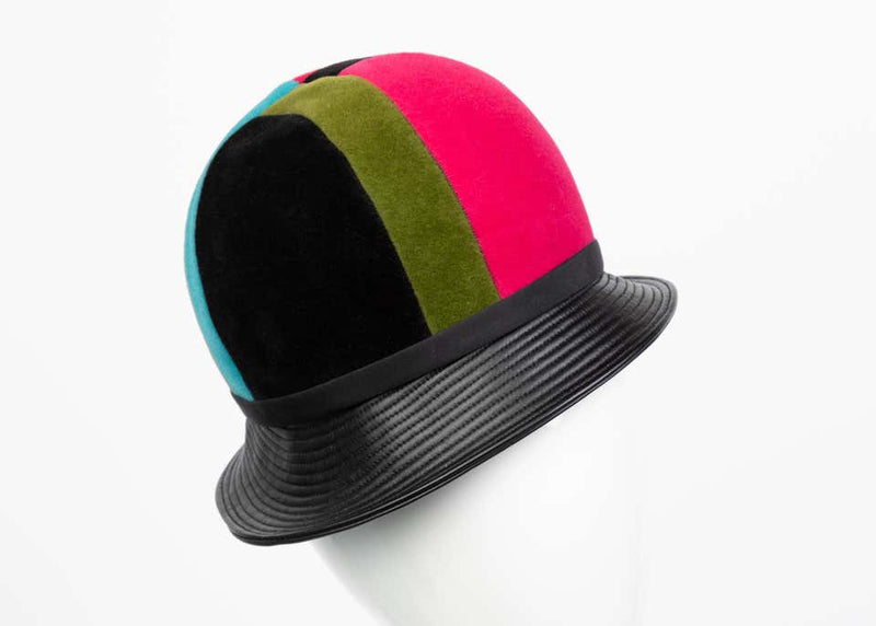 Yves Saint Laurent Mondrian Color Block Helmet Hat
